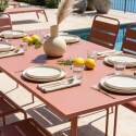 Table de jardin rectangulaire 180 x 90 cm et 8 chaises en métal