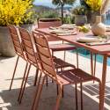 Table de jardin rectangulaire 180 x 90 cm et 8 chaises en métal