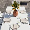 Table de jardin rectangulaire 180 x 90 cm et 8 chaises en métal