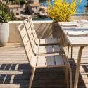 Table de jardin rectangulaire 180 x 90 cm et 8 chaises en métal