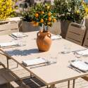Table de jardin rectangulaire 180 x 90 cm et 8 chaises en métal