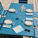Table de jardin rectangulaire 180 x 90 cm et 8 chaises en métal