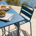 Table haute de jardin en métal 120x60 cm et 4 chaises hautes