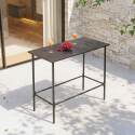 Table haute extérieure mange-debout 120x60x105 cm en métal