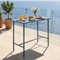 Table haute extérieure mange-debout 120x60x105 cm en métal