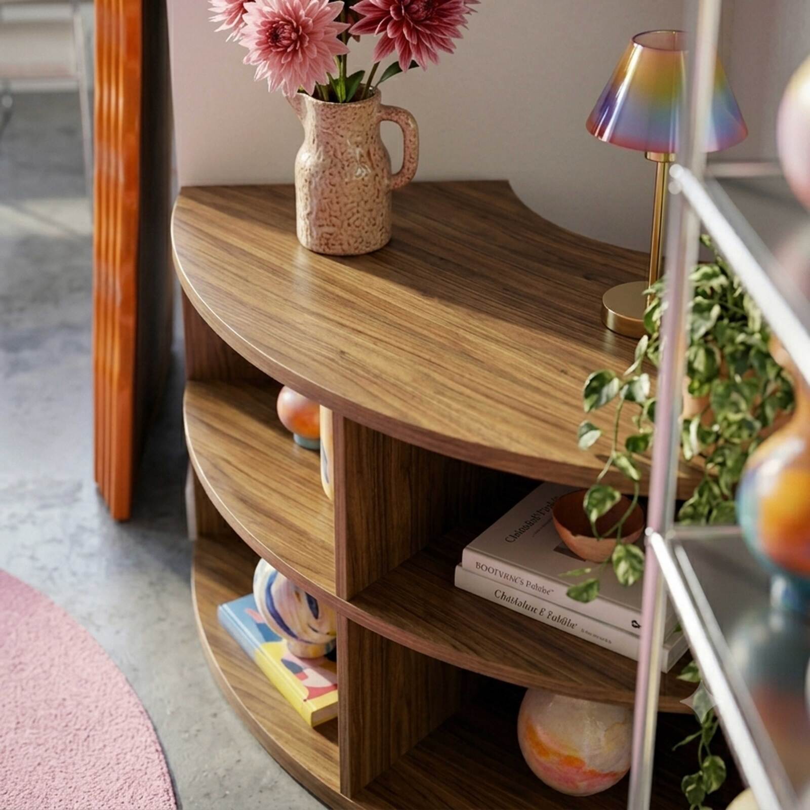 Meuble TV effet bois 120 cm style scandinave