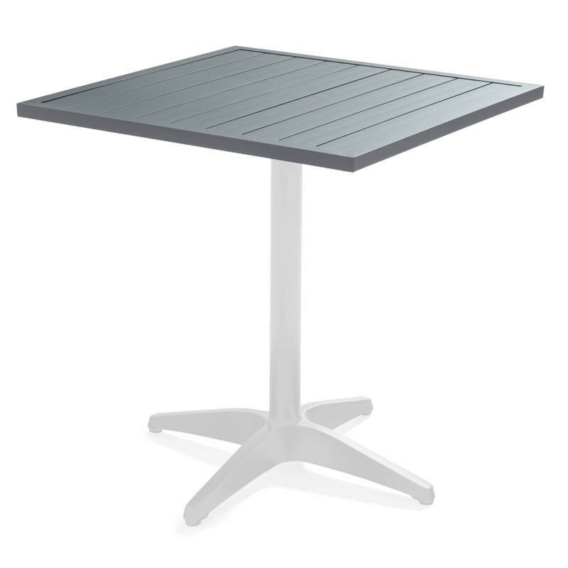 Plateau de table carré en aluminium noir 70x70 cm (6/7)