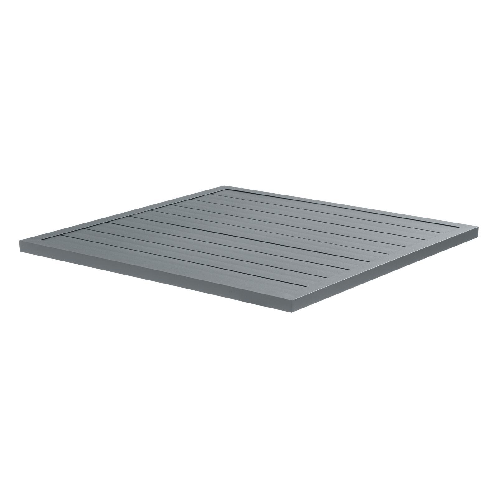 Plateau de table carré en aluminium noir 70x70 cm