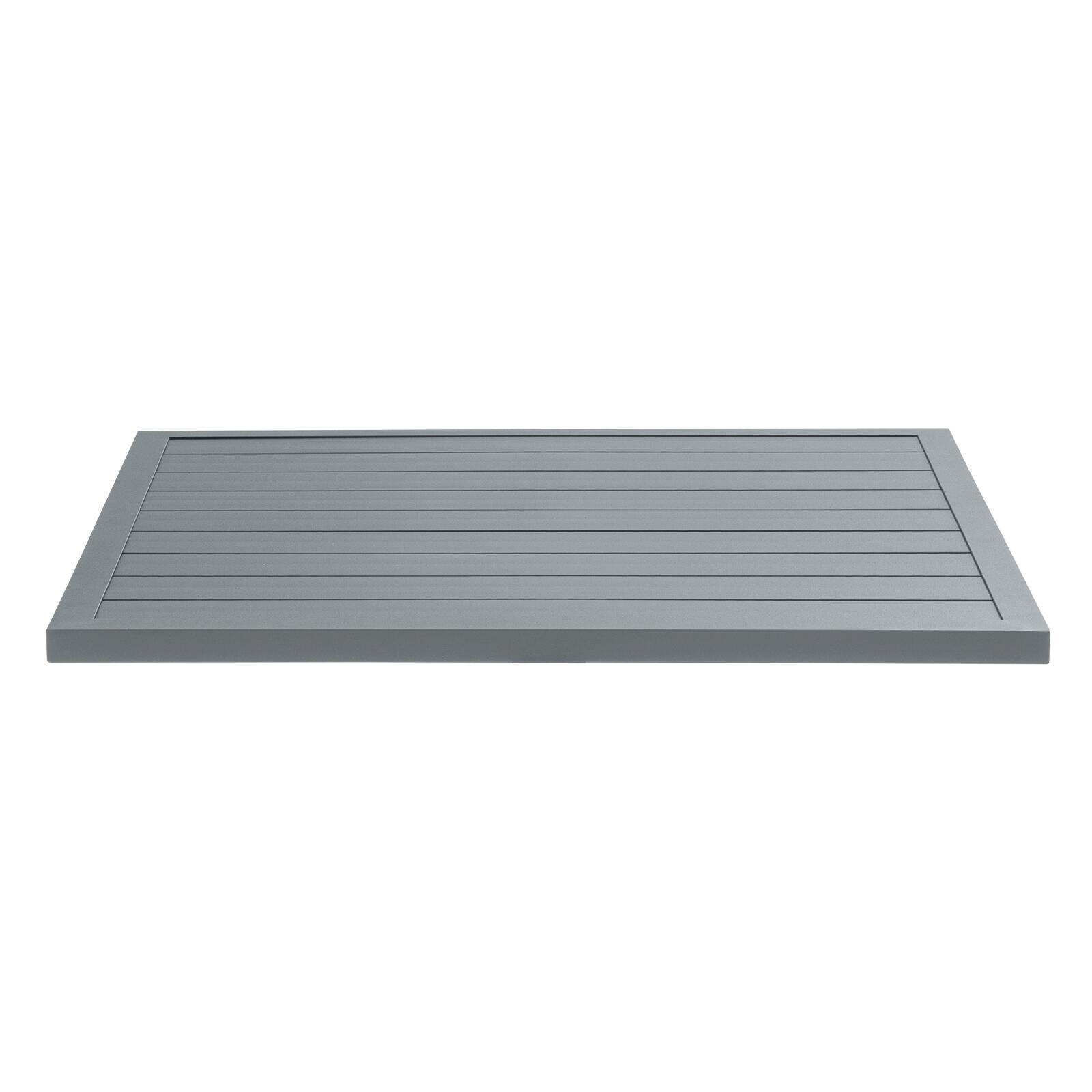 Plateau de table carré en aluminium noir 70x70 cm