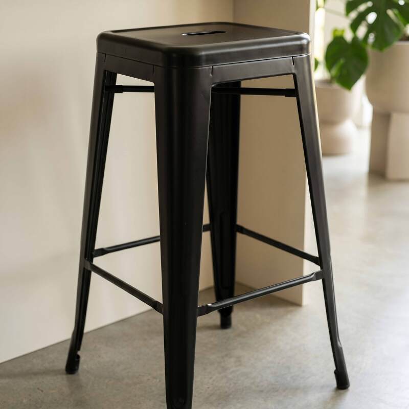Tabourets de bar en métal mat — Lot de 4 (2/9)