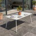 Table de jardin en métal 8 personnes 180x90 cm