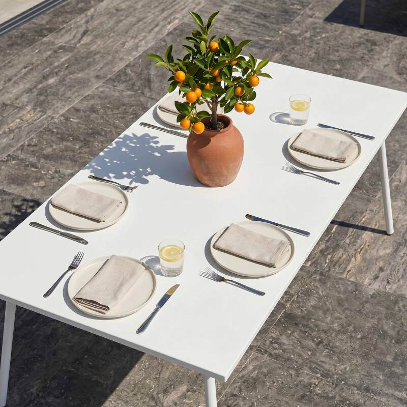 Table de jardin en métal 8 personnes 180x90 cm (3/8)
