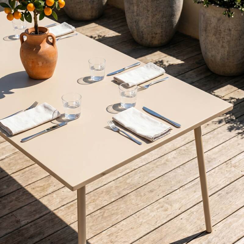 Table de jardin en métal 8 personnes 180x90 cm (3/8)