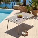 Table de jardin en métal 8 personnes 180x90 cm