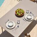 Table de jardin en métal 8 personnes 180x90 cm