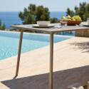 Table de jardin en métal 8 personnes 180x90 cm