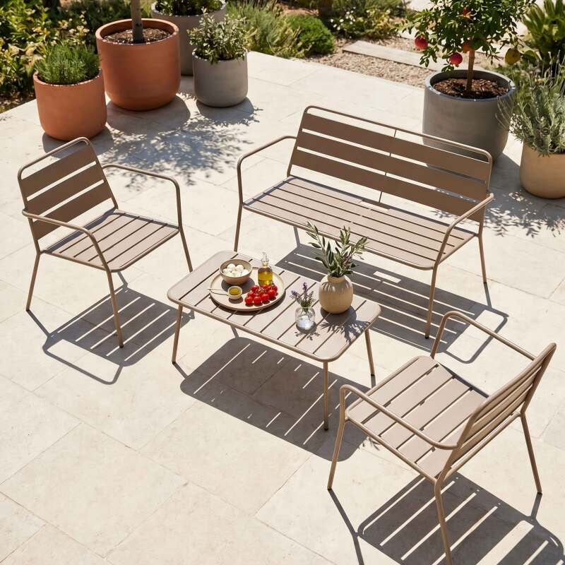 Fauteuil de jardin bas en métal (6/7)