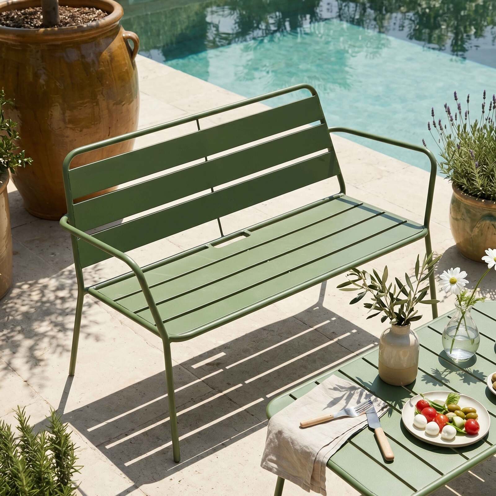 Canapé de jardin en métal