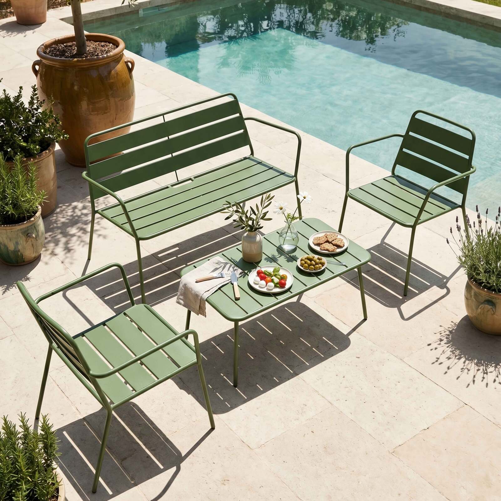 Canapé de jardin en métal