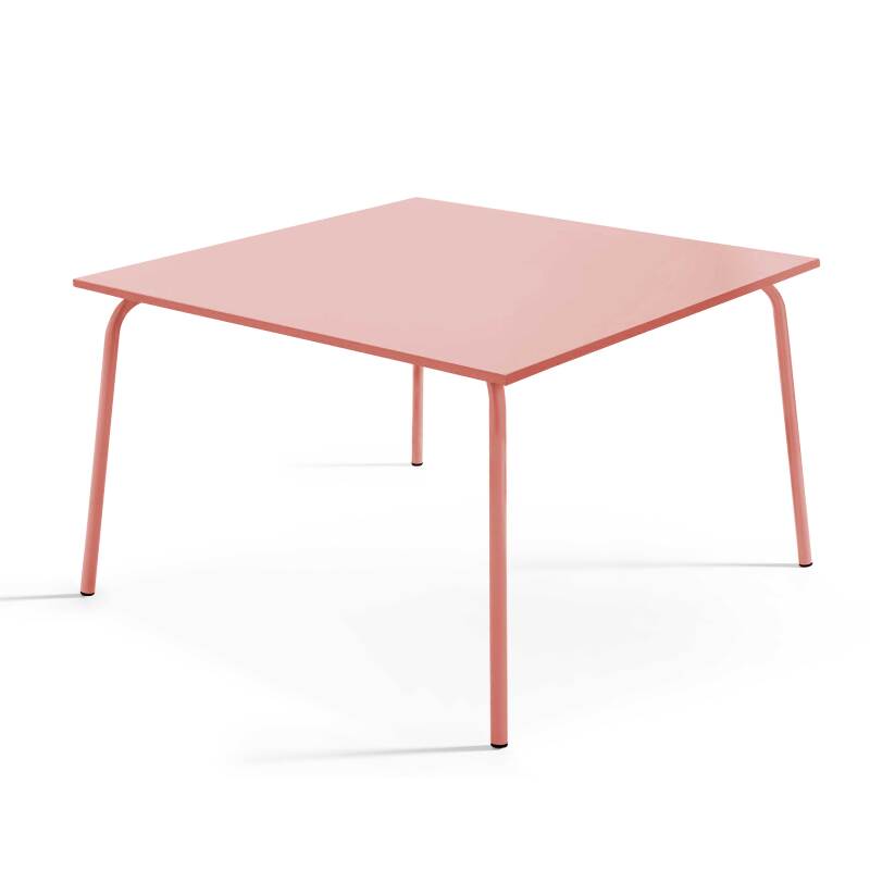 Table de jardin carrée en métal 8 personnes 120x120 cm