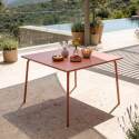 Table de jardin carrée en métal 8 personnes 120x120 cm