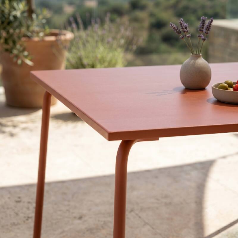 Table de jardin carrée en métal 8 personnes 120x120 cm (2/6)