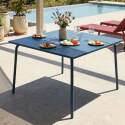 Table de jardin carrée en métal 8 personnes 120x120 cm