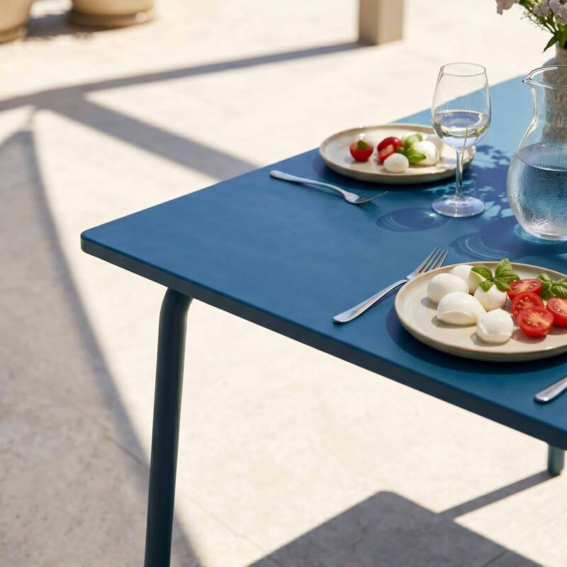 Table de jardin carrée en métal 8 personnes 120x120 cm (3/5)