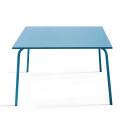 Table de jardin carrée en métal 8 personnes 120x120 cm