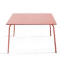 Table de jardin carrée en métal 8 personnes 120x120 cm