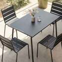 Table de jardin en métal 120x70 cm et 4 chaises en métal