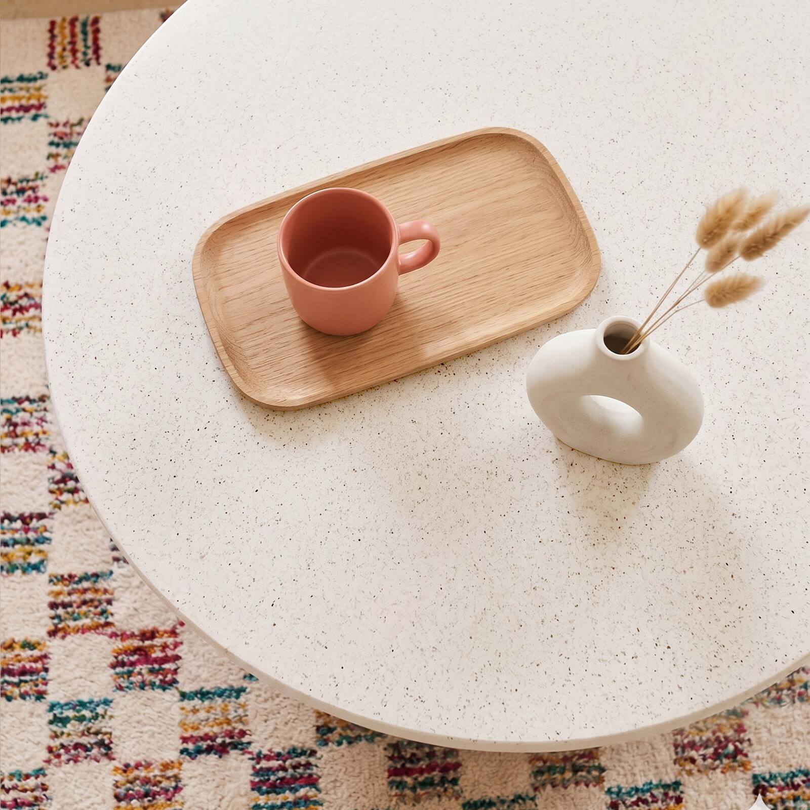 Table basse effet béton lisse ronde Ø60x40cm