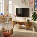 Meuble TV effet bois 160 cm style bohème
