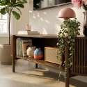 Meuble TV effet bois 160 cm style bohème
