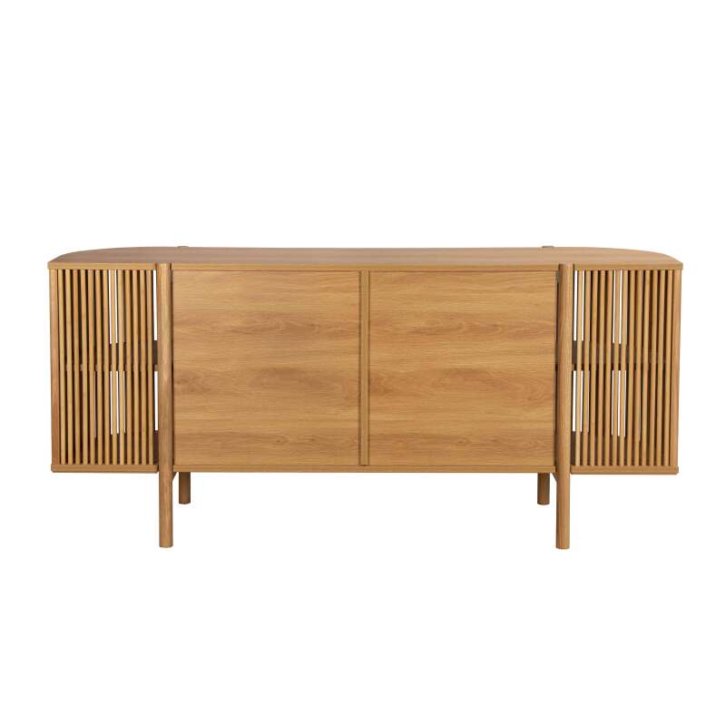 Buffet ouvert effet bois 160 cm style bohème (6/8)