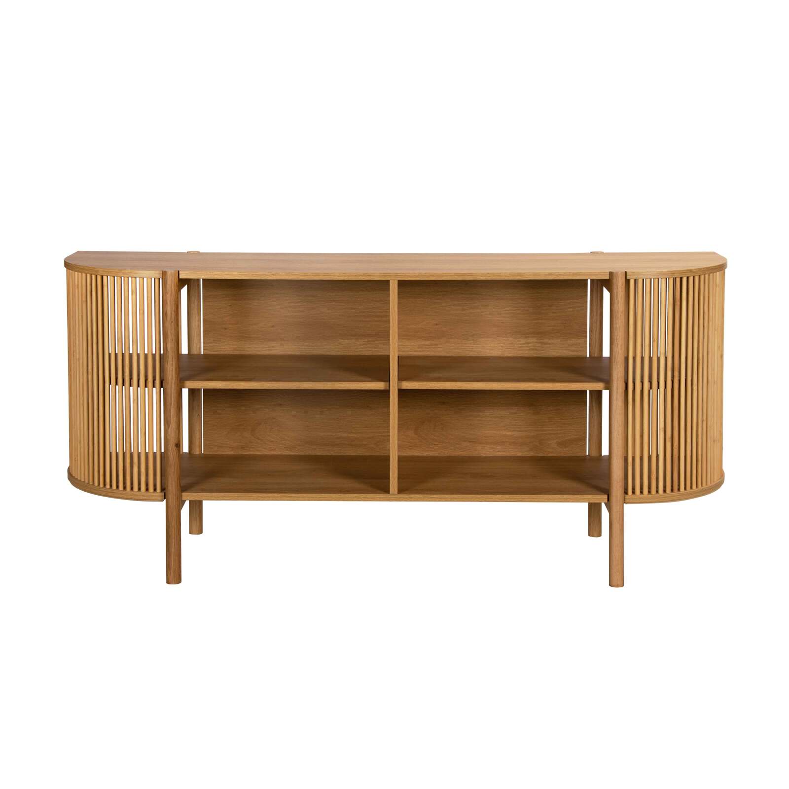 Buffet ouvert effet bois 160 cm style bohème