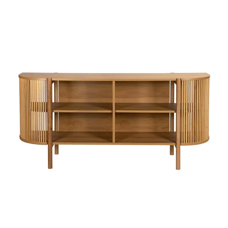 Buffet ouvert effet bois 160 cm style bohème (5/8)