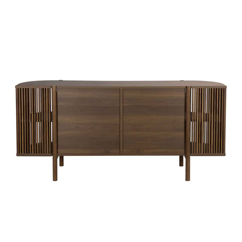 Buffet ouvert effet bois 160 cm style bohème (6/8)
