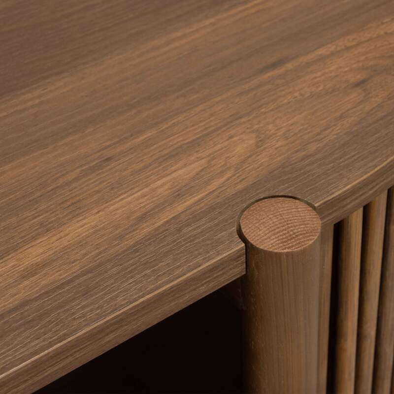 Buffet ouvert effet bois 160 cm style bohème (7/8)