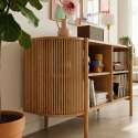 Buffet ouvert effet bois 160 cm style bohème
