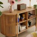 Buffet ouvert effet bois 160 cm style bohème