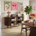 Buffet ouvert effet bois 160 cm style bohème