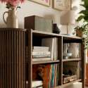 Buffet ouvert effet bois 160 cm style bohème