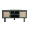 Meuble TV d'angle effet cannage 120 cm en rotin synthétique style bohème