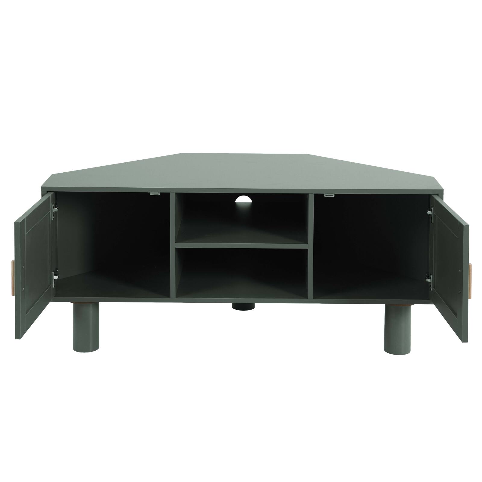 Meuble TV d'angle effet cannage 120 cm en rotin synthétique style bohème