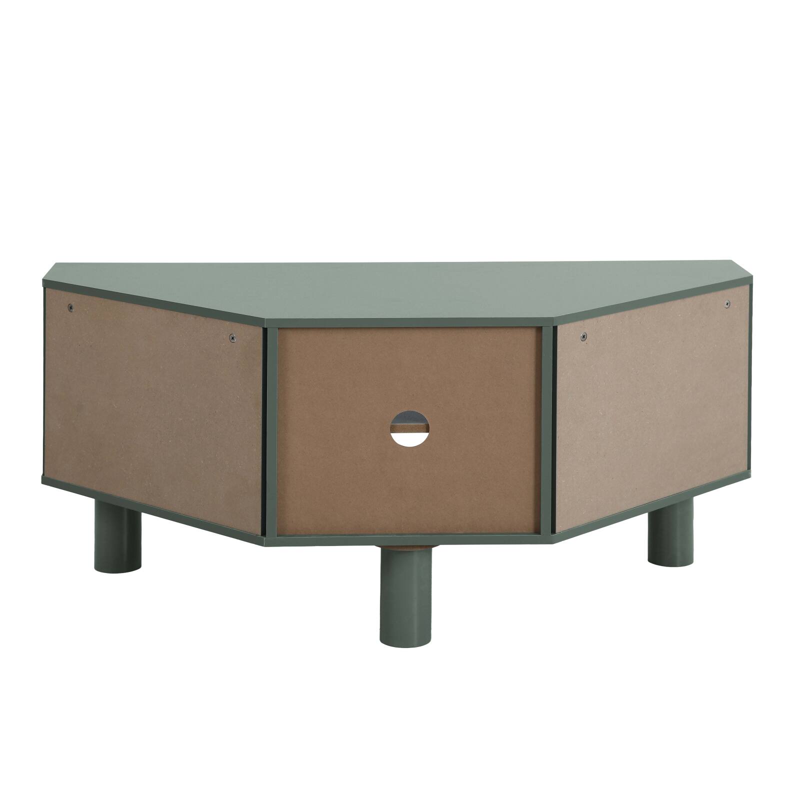 Meuble TV d'angle effet cannage 120 cm en rotin synthétique style bohème
