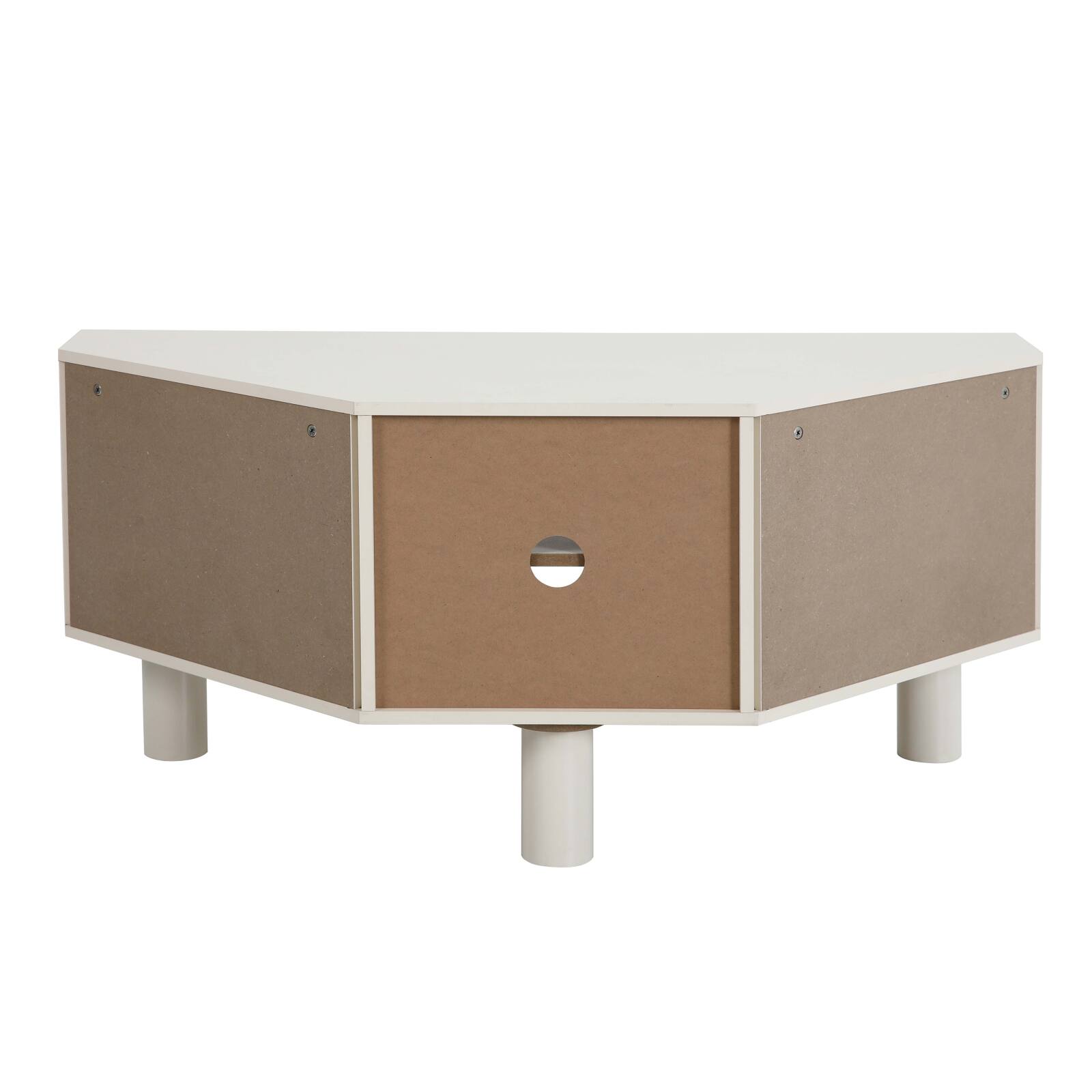 Meuble TV d'angle effet cannage 120 cm en rotin synthétique style bohème