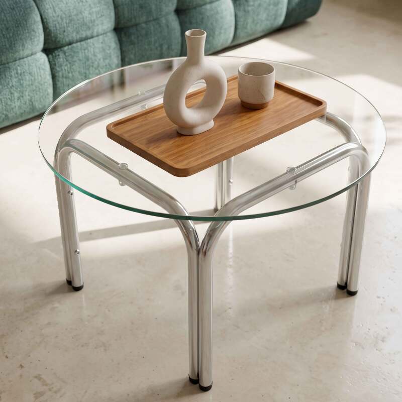 Table basse en verre trempé ronde Ø70 cm (3/6)