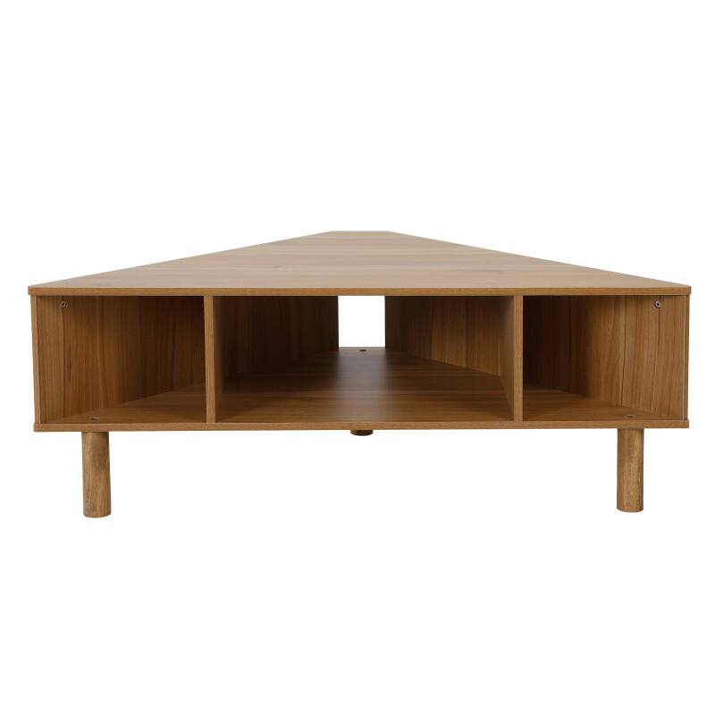 Meuble TV effet bois 120 cm style scandinave (4/7)