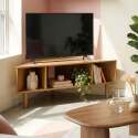Meuble TV effet bois 120 cm style scandinave